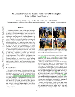 4D Association Graph for Realtime Multi-person Motion Capture Using
  Multiple Video Cameras