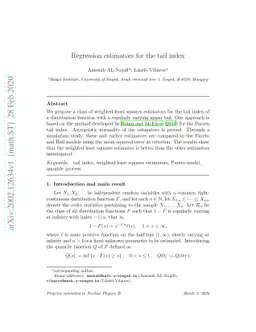 Regression estimators for the tail index