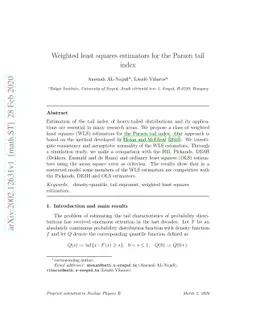 Weighted least squares estimators for the Parzen tail index