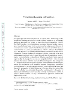 Probabilistic Learning on Manifolds