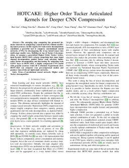HOTCAKE: Higher Order Tucker Articulated Kernels for Deeper CNN
  Compression