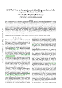 RP-DNN: A Tweet level propagation context based deep neural networks for
  early rumor detection in Social Media