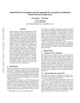ImmuNetNAS: An Immune-network approach for searching Convolutional
  Neural Network Architectures