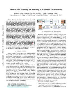 Human-like Planning for Reaching in Cluttered Environments