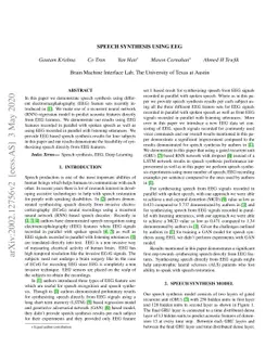 Speech Synthesis using EEG