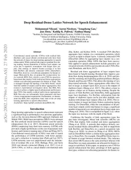 Deep Residual-Dense Lattice Network for Speech Enhancement
