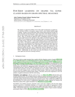Few-Shot Learning on Graphs via Super-Classes based on Graph Spectral
  Measures