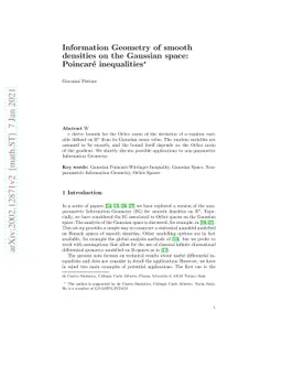 Information Geometry of smooth densities on the Gaussian space:
  Poincaré inequalities