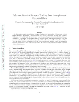 Federated Over-Air Subspace Tracking from Incomplete and Corrupted Data