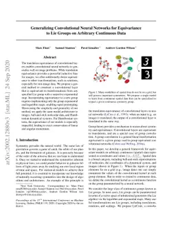Generalizing Convolutional Neural Networks for Equivariance to Lie
  Groups on Arbitrary Continuous Data
