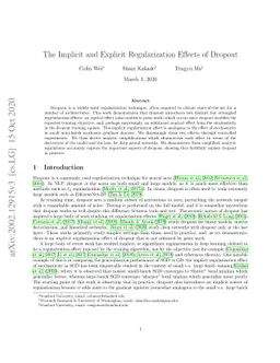 The Implicit and Explicit Regularization Effects of Dropout
