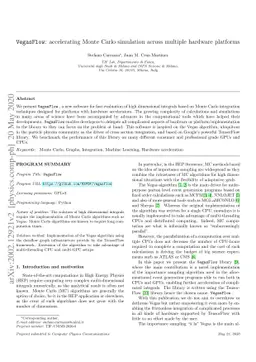 VegasFlow: accelerating Monte Carlo simulation across multiple hardware
  platforms
