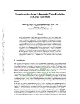 Transformation-based Adversarial Video Prediction on Large-Scale Data