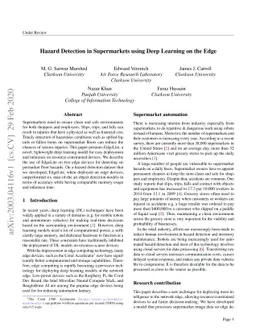 Hazard Detection in Supermarkets using Deep Learning on the Edge