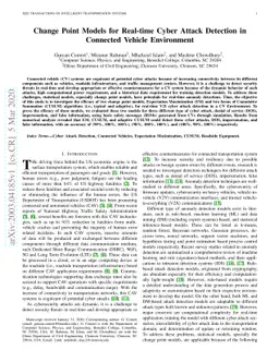 Change Point Models for Real-time Cyber Attack Detection in Connected
  Vehicle Environment