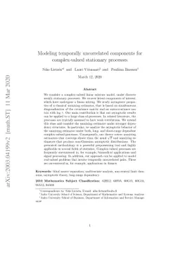 Modeling temporally uncorrelated components for complex-valued
  stationary processes