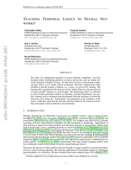 Teaching Temporal Logics to Neural Networks