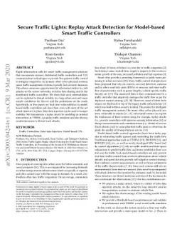 Secure Traffic Lights: Replay Attack Detection for Model-based Smart
  Traffic Controllers