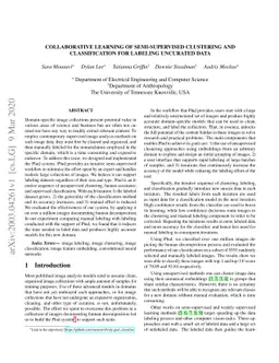 Collaborative Learning of Semi-Supervised Clustering and Classification
  for Labeling Uncurated Data