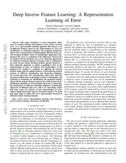 Deep Inverse Feature Learning: A Representation Learning of Error