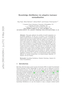 Knowledge distillation via adaptive instance normalization
