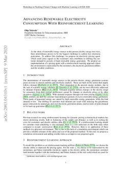 Advancing Renewable Electricity Consumption With Reinforcement Learning