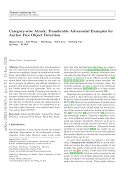 Category-wise Attack: Transferable Adversarial Examples for Anchor Free
  Object Detection