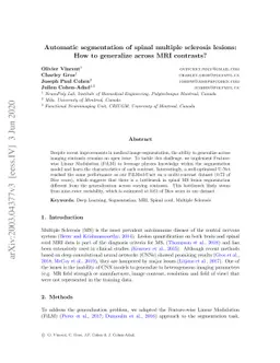 Automatic segmentation of spinal multiple sclerosis lesions: How to
  generalize across MRI contrasts?