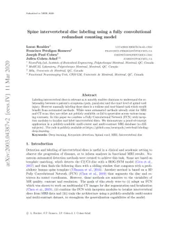 Spine intervertebral disc labeling using a fully convolutional redundant
  counting model
