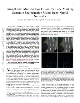 FusionLane: Multi-Sensor Fusion for Lane Marking Semantic Segmentation
  Using Deep Neural Networks