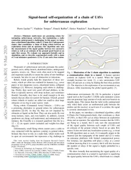 Signal-based self-organization of a chain of UAVs for subterranean
  exploration