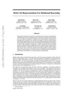 Better Set Representations For Relational Reasoning