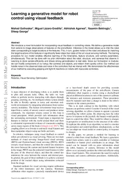 Learning a generative model for robot control using visual feedback