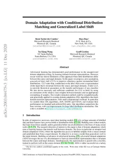 Domain Adaptation with Conditional Distribution Matching and Generalized
  Label Shift