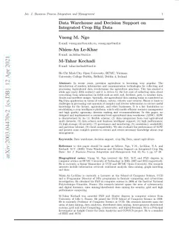 Data Warehouse and Decision Support on Integrated Crop Big Data