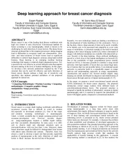 Deep learning approach for breast cancer diagnosis