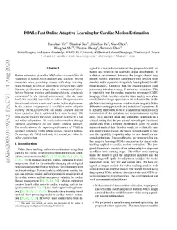 FOAL: Fast Online Adaptive Learning for Cardiac Motion Estimation