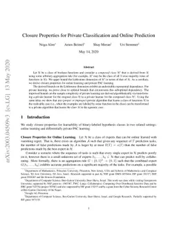 Closure Properties for Private Classification and Online Prediction