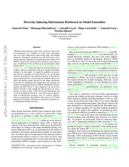 Diversity inducing Information Bottleneck in Model Ensembles