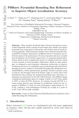 PBRnet: Pyramidal Bounding Box Refinement to Improve Object Localization
  Accuracy