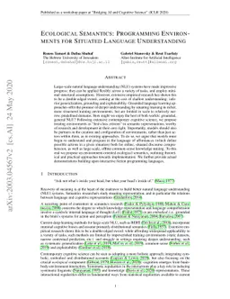 Ecological Semantics: Programming Environments for Situated Language
  Understanding