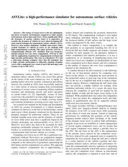 ASVLite: a high-performance simulator for autonomous surface vehicles