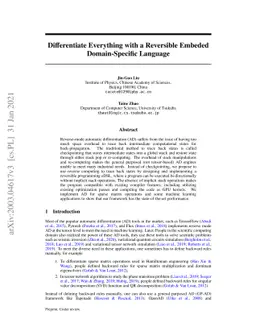 Differentiate Everything with a Reversible Embeded Domain-Specific
  Language