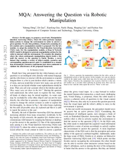 MQA: Answering the Question via Robotic Manipulation