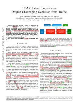 LiDAR Lateral Localisation Despite Challenging Occlusion from Traffic