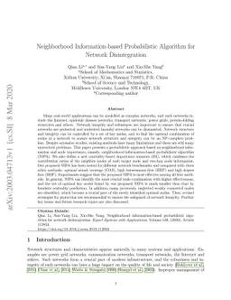 Neighborhood Information-based Probabilistic Algorithm for Network
  Disintegration