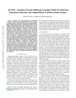 AP-MTL: Attention Pruned Multi-task Learning Model for Real-time
  Instrument Detection and Segmentation in Robot-assisted Surgery