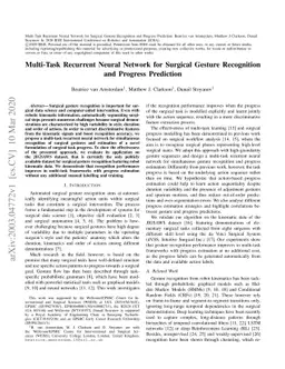 Multi-Task Recurrent Neural Network for Surgical Gesture Recognition and
  Progress Prediction
