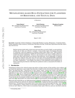 Metafeatures-based Rule-Extraction for Classifiers on Behavioral and
  Textual Data