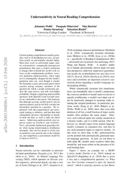 Undersensitivity in Neural Reading Comprehension